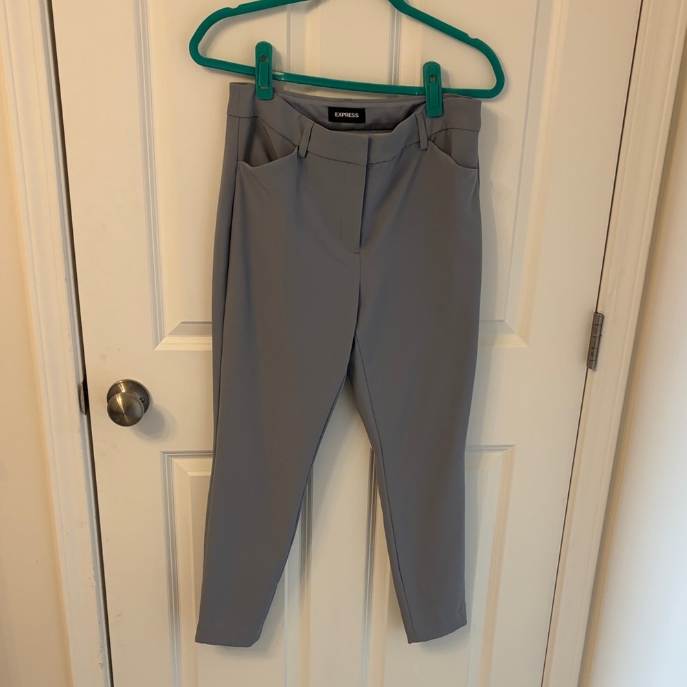 Express Light Gray Slim Dress Pants